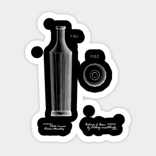 Bottle Design Vintage Patent Drawing Sticker